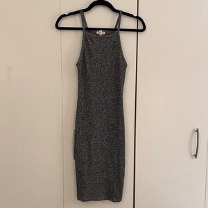 Silence + Noise Charcoal Midi Dress